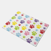 手カラフル型、前柄、犬の手、前跡 ドアマット (アングル)