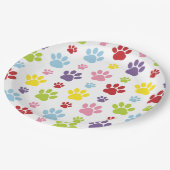 手カラフル型、前柄、犬の手、前跡 ペーパープレート (アングル)