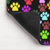 手カラフル型、前柄、犬の手、前跡 マウスパッド (コーナー)