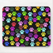 手カラフル型、前柄、犬の手、前跡 マウスパッド (正面)