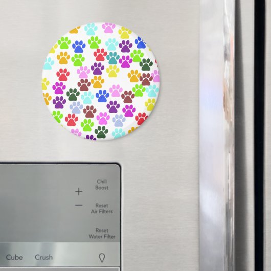 手カラフル型、前柄、犬の手、前跡 マグネット (インサイチュ (冷蔵庫))