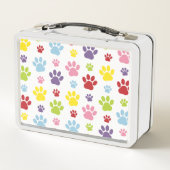 手カラフル型、前柄、犬の手、前跡 メタルランチボックス (裏面)