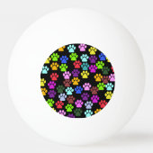 手カラフル型、前柄、犬の手、前跡 卓球ボール (裏面)