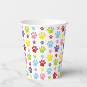 手カラフル型、前柄、犬の手、前跡 紙コップ (裏面)