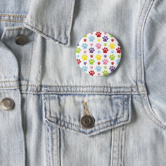 手カラフル型、前柄、犬の手、前跡 缶バッジ (インサイチュ)