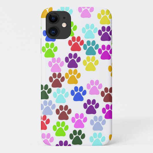 手カラフル型、前柄、犬の手、前跡 Case-Mate iPhoneケース (裏面)