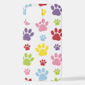 手カラフル型、前柄、犬の手、前跡 iPhoneケース (裏面)