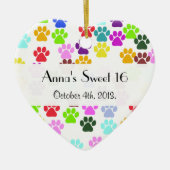 手カラフル型、前柄、犬の手、甘い16 セラミックオーナメント (正面)