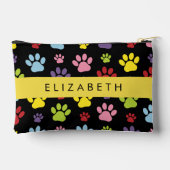 手カラフル型、手の形、犬の手、あなたの名前 アクセサリーポーチ (裏面)