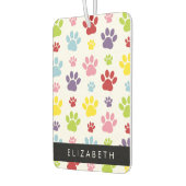 手カラフル型、手の形、犬の手、あなたの名前 カーエアーフレッシュナー (左)