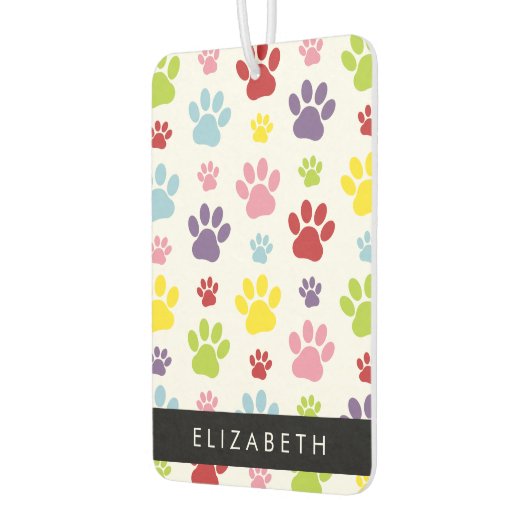 手カラフル型、手の形、犬の手、あなたの名前 カーエアーフレッシュナー (左)