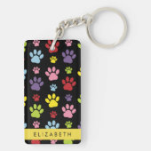 手カラフル型、手の形、犬の手、あなたの名前 キーホルダー (裏面)