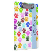 手カラフル型、手の形、犬の手、あなたの名前 クリップボード (右)