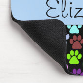 手カラフル型、手の形、犬の手、あなたの名前 マウスパッド (コーナー)