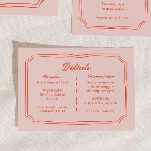 手カラフル引きおもしろい結婚の詳細 エンクロージャーカード