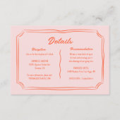 手カラフル引きおもしろい結婚の詳細 エンクロージャーカード (正面)