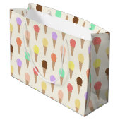 手カラフル引きアイスクリームパターン ラージペーパーバッグ (裏面アングル)