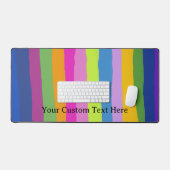 手カラフル引きストライプ文字 デスクマット (キーボード&マウス)