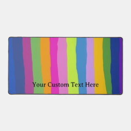 手カラフル引きストライプ文字 デスクマット