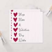 手カラフル引きハートカードテンプレート カード (正面/裏面インサイチュ)