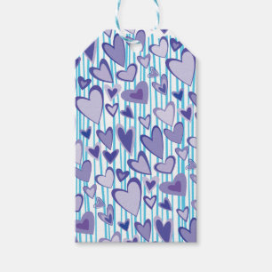 手カラフル引きハートギフトラベル ギフトタグ