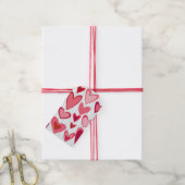 手カラフル引きハートギフトラベル ギフトタグ (より糸付き)