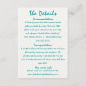 手カラフル引きビーチユニークの結婚詳細 エンクロージャーカード (正面)