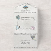 手カラフル引きファンキーイタリ結婚ア オールインワン招待状 (外側)