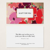 手カラフル引きフローラ金ゴールドギフトカード (正面&裏面)