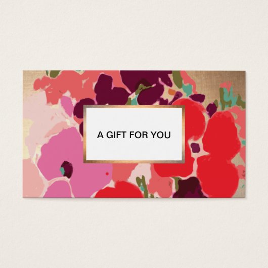 手カラフル引きフローラ金ゴールドギフトカード (正面)