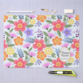 手カラフル引きフローラ鮮やかピンクの復活祭 薄葉紙 (クラフト)