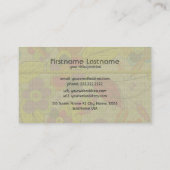 手カラフル引きレトロファッションフローラデザイン 名刺 (裏面)