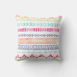 手カラフル引き水彩部枕 クッション