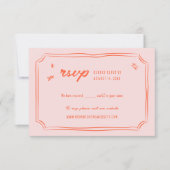 手カラフル引き結婚の予測できなおもしろいRSVPカード 出欠カード (正面)