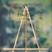 手カラフル引き花結婚座席表 アクリルサイン (ニュートラル)