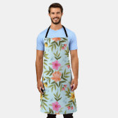 手カラフル引き花 エプロン (着用した状態)