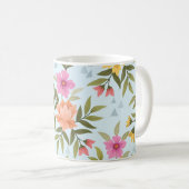 手カラフル引き花 コーヒーマグカップ (正面右)