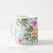 手カラフル引き花 コーヒーマグカップ (正面左)