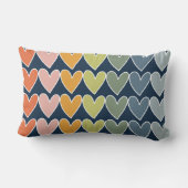 手カラフル引き虹のハート ランバークッション (裏面)