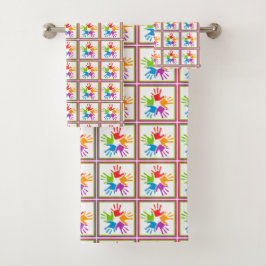 手カラフル拭セット バスタオルセット