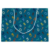 手カラフル指書数パターン ラージペーパーバッグ (正面)