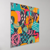 手カラフル描きコンテンポラリーアーグランジト3 箔ポスター (レイダウン)