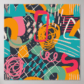 手カラフル描きコンテンポラリーアーグランジト3 箔ポスター (正面)