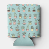 手カラフル描きスタイル柄のかわいいサボテン 缶クーラー (裏面)