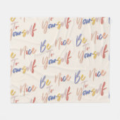 手カラフル描きパタやる気を起こさせるーン フリースブランケット (正面(横))