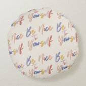 手カラフル描きパタやる気を起こさせるーン ラウンドクッション (裏面)