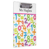 手カラフル描き数字パターン – 先生 クリップボード (右)