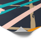 手カラフル描き現代グランジ美術1 ポスター (角)