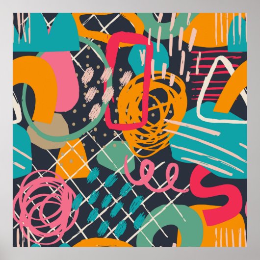 手カラフル描き現代グランジ美術3 ポスター (正面)