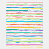 手カラフル描き線パターン フリースブランケット (正面)